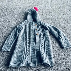 Crochet knit jacket/cardigan grey 9-10 years old girl